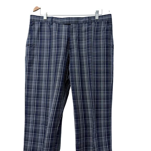 Etro Pants Mens Size 36 x 34 Cotton 54 Italy Blue Plaid - Picture 11 of 16